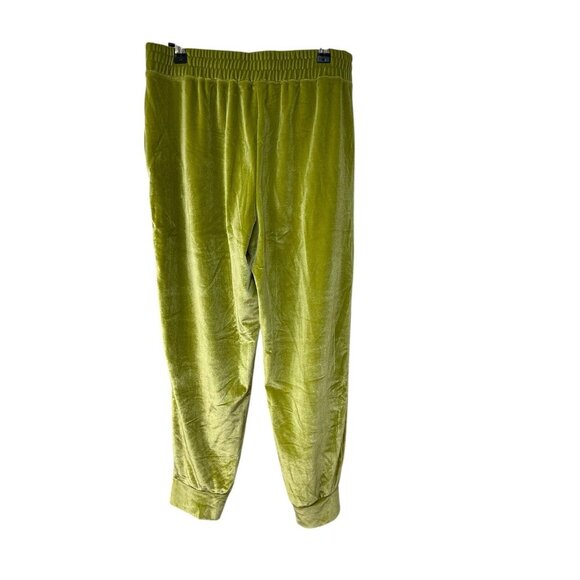 Fabletics Women's Daria Luxe Velour Pocket Joggers Crushed Velvet Lime Green M - Picture 6 of 7